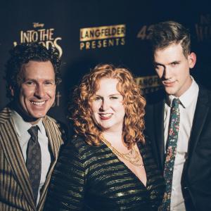 Andrew Nielson with producer Jacob Langfelder and Sirius XM Broadway personality Julie James at Disney's INTO THE WOODS event.