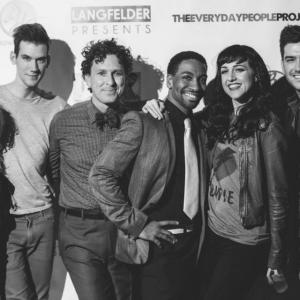 (L to R) Ariel Bellvalaire, actor Andrew Nielson, producer Jacob Langfelder, E. Clayton Cornelious (Broadway's BEAUTIFUL), Tony Award Winner Lena Hall (Hedwig and the Angry Inch), and recording artist Brett Pruneau after Langfelder's PURPLE RAIN