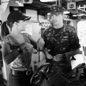 Robin Meade and Ricky Ryba on USS Farragut (DDG-99) for CNN Special