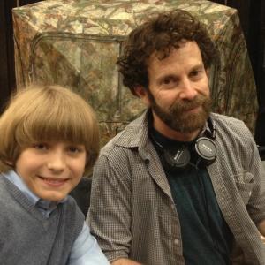 Luke on set with Academy Award winning writer and director Charlie Kaufman