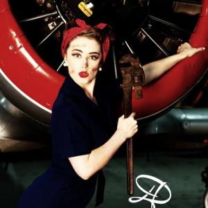 Brianna Hurley capturing the spirit of Rosie the riveter for the American Airpower museum
