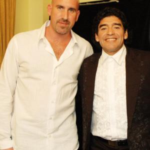 With Diego Maradona, after the shooting of a Special Program for E! Entertainment Television.