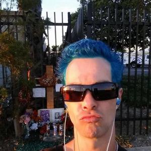 For Oct. 2014 He stated he had never done anything wild or crazy with his hair like blue, but the amount of compliments was having him consider doing it all the time but felt he wouldn't ever get work again. (He laughed)