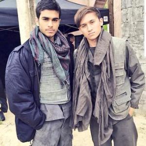 Nathan Clarke and on screen brother Armin Karima on the set of 'Tyrant'