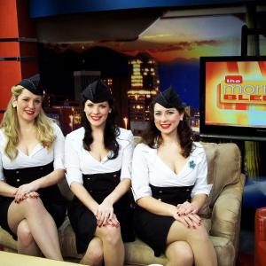 Heather Stricker Dispensa with The Manhattan Dolls on the set of The Tucson Morning Blend