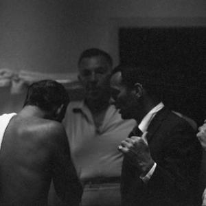 Frank Sinatra Jack Entratter and Joey Bishop in the Sands Hotel steam room in Las Vegas