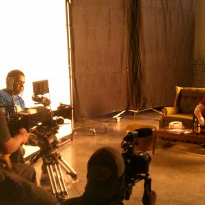 Working on set with Eric Church.