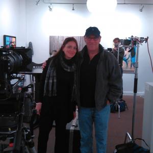 Natalia Boll and Randall on filming set Vancouver BC