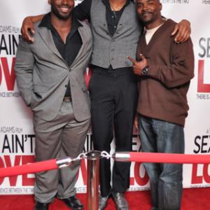 Calvin Thomas Aubrey Jillil Marquez and Oren Darius Strong on the red carpet at the Sex Aint Love Premiere at the Chicago Icon Theater