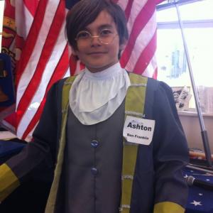 Ashton as Ben Franklin in the Walk Throught the Revolution!