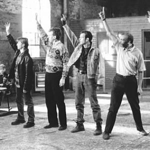 Still of Robert Carlyle, Mark Addy, Paul Barber, Steve Huison, William Snape, Hugo Speer and Tom Wilkinson in The Full Monty (1997)