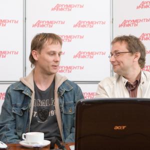 Director Aleksandr Zamyatin and actor Maksim Zausalin at the AiF press conference