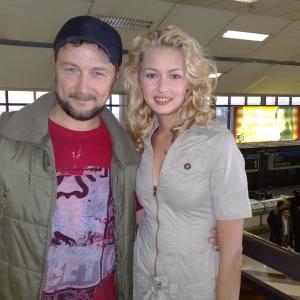 Aleksandr Zamyatin with actress Evgenya Loza
