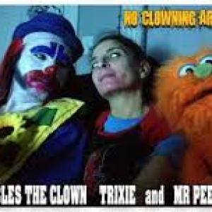 kim on set of No Clowning Around with Mumbles the Clown  Mr Peepers