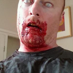 Rod Glenn with zombie make up for the film Too Young to Die