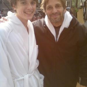 Man of Steel Director Zack Snyder with Ryan on the set
