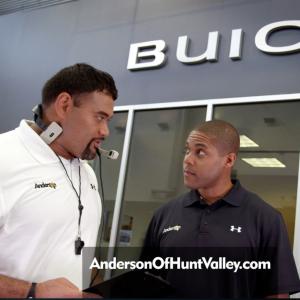 Still of NFL Ravens NT Haloti Ngata and Reuel Pendleton on set for Buick Commercial