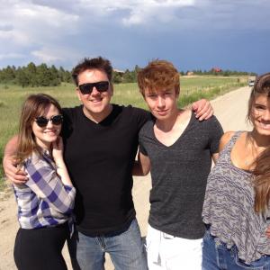 Director Brian McCulley and actors on the set of College Pranks 2013