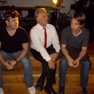 Brian McCulley on the set of Hardcosts with Actors Tommy Hinkley and Nick Ian Holmes