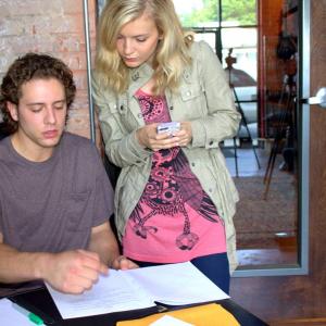 Actors Ed Ricker and Kendra Staub on the set of Inside the Sound.