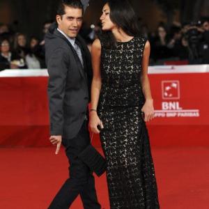 Reza Sixo Safai and Sarah Kazemy on the red carpet at the Rome Int'l Film Festival.