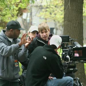 Terrell Lamont talking with DP Ben Kryzer on the set of The Devil and The Vagabond