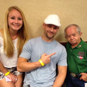 James Quinn, his daughter Kelsey, & Felix Silla aka (cousin it) at the 2014 horror realm con.