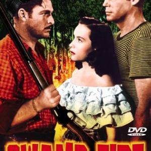 Buster Crabbe Carol Thurston and Johnny Weissmuller in Swamp Fire 1946