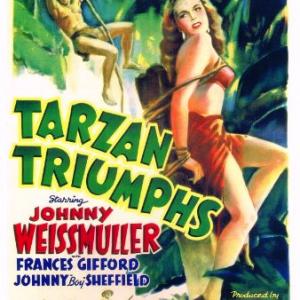 Frances Gifford and Johnny Weissmuller in Tarzan Triumphs 1943
