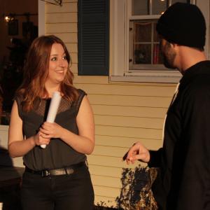 Anneliese Scheck directing Ernest Anemone on the set of Postal 2015