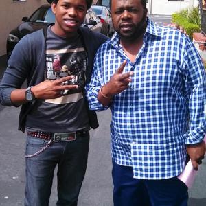 Cedric The Entertainer and Nathan Davis Jr on set of The Soul Man