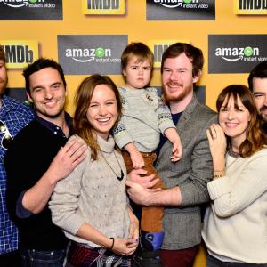 Brie Larson, Ron Livingston, Rosemarie DeWitt, Joe Swanberg, Steve Berg, Jake Johnson and Jude Swanberg at event of The IMDb Studio (2015)