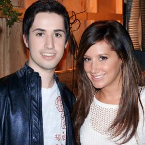Julian LeBlanc and Ashley Tisdale on the set of Hellcats