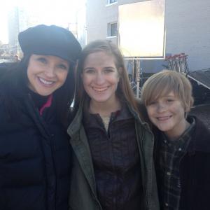 Cash on set of Rumors of Wars with Casting director Nise Davies and actor Scout Powell