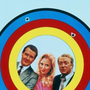 Michael Caine Sally Kirkland and Roger Moore in Bullseye! 1990