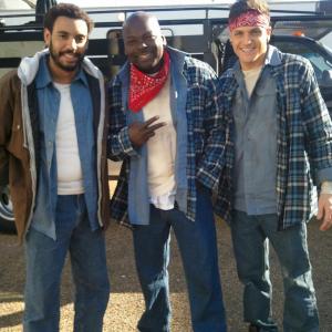 Leonard (Lee Garrett), Pelligro (Calvin Williams) and Ramirez (Dustin Tavella) On set of ‪#‎rumorsofwars‬ now on Netflix
