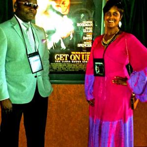 Calvin Williams  Geilia Taylor at viewing of Get On Up movie