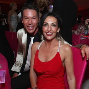 David Bromstad and Ghada Dergham at the Elton John AIDS Foundation Academy Awards Viewing Party