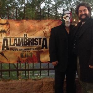 The Lowpriest with Fausto Olmos at the El Alambrista premiere 11 October 2014