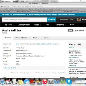 Masha Malinina is number 3640 on IMDB Starmeter