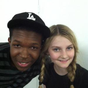 Director Denzel Whitaker (Abducted)and Ashley Switzer on set of 'Operation CTF' (2011)