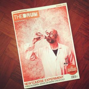 Cover of The Drum featuring an experiment to see if alcohol makes you more creative