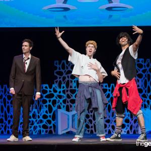 Andrew Bowen as Ted Theodore Logan! with Alex Holmes and Mark Elias in the 2015 Geekie Awards