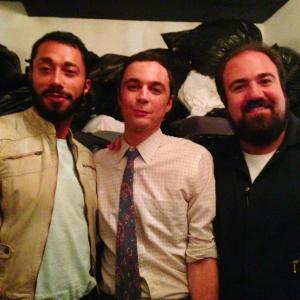 William DeMeritt, Jim Parsons, & Adam B. Shapiro on set for HBO's 'The Normal Heart'