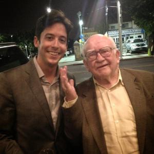 Ed Asner and Michael J Knowles at the final performance of My Child Mothers of War in Hollywood