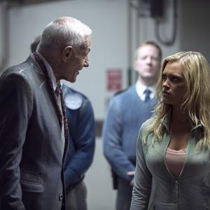 Still of Raymond J Barry and Eliza Taylor in The 100 2014