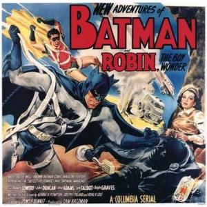 Jane Adams Johnny Duncan and Robert Lowery in Batman and Robin 1949