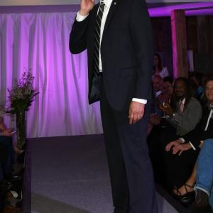 Actor Lamont Easter on the Fashion Runway for charity modeling the latest in Secret Service Fashion
