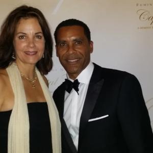 Actor Lamont Easter with Actor Margaret Colin