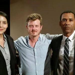Actor Lamont Easter with Beau Willimon Writer and Executive Producer of Netflixs House of Cards l Actor Catalina Parks c Beau Willimon r Actor Lamont Easter